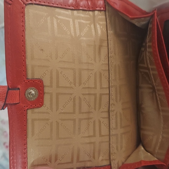 LODIS Elia Flap Leather Compact Medium Wallet Red Samba - Picture 9 of 13